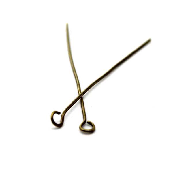 Eye Pins, Brass Alloy, 1.59 inch, 21 Gauge