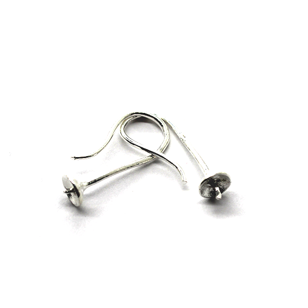 Earrings, Silver, Copper and Brass, Disc Plated Shepherd Hook, 25mm x 9mm, sold per pkg of 2