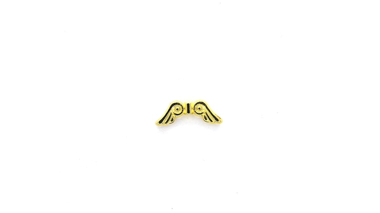 Spacers, Angel Wings, Varies in Colour, Alloy, 21mm X 8mm,  Sold Per pkg of 4