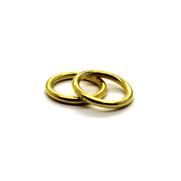 Closed Rings, Gold, Alloy, Round, 12mm, 15 Gauge