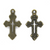 Pendant, Graved Bottoni Cross, Brass Alloy, 26mm x 15mm,  Sold Per pkg 6