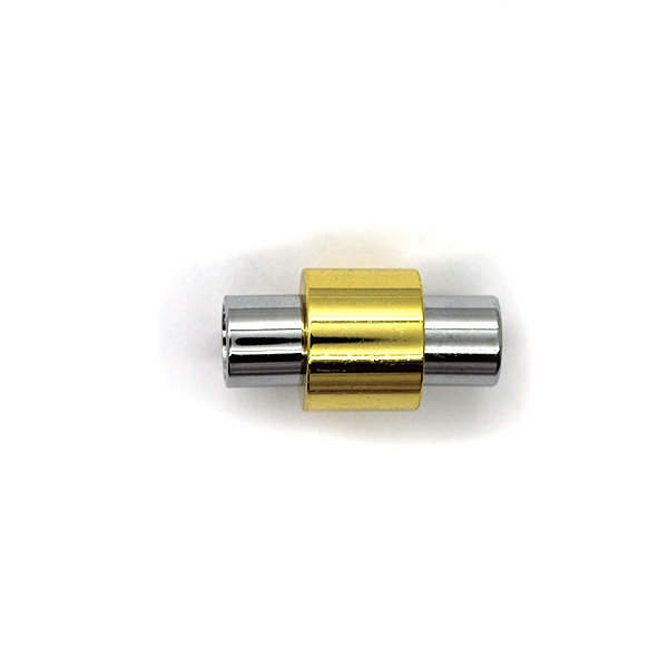 Clasp, Magnetic Tube Clasp, Alloy, Gold & Silver, 19mm x 10mm, Sold Per pkg of 1 - Butterfly Beads