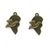 Charms, Broken Dove Heart, Bronze, Brass Alloy, 25mm X 15mm, Sold Per pkg of 3