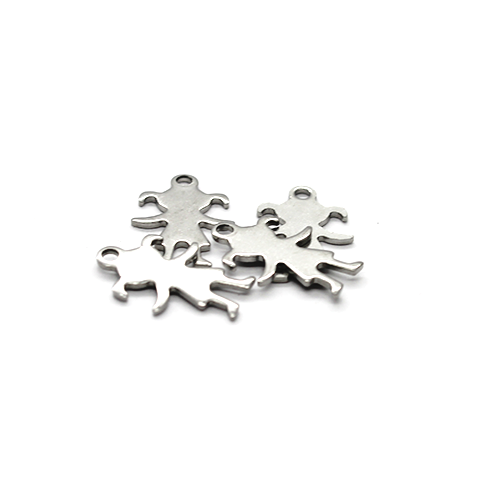 Charms, Faceless Girl, Silver, Stainless Steel, 16mm X 11mm, Sold Per pkg of 6