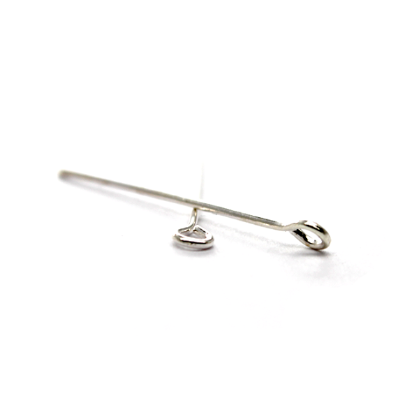 Eye Pins, Bright Silver, Alloy, 1.04 inches, 21 Gauge, Sold Per pkg of Approx 150