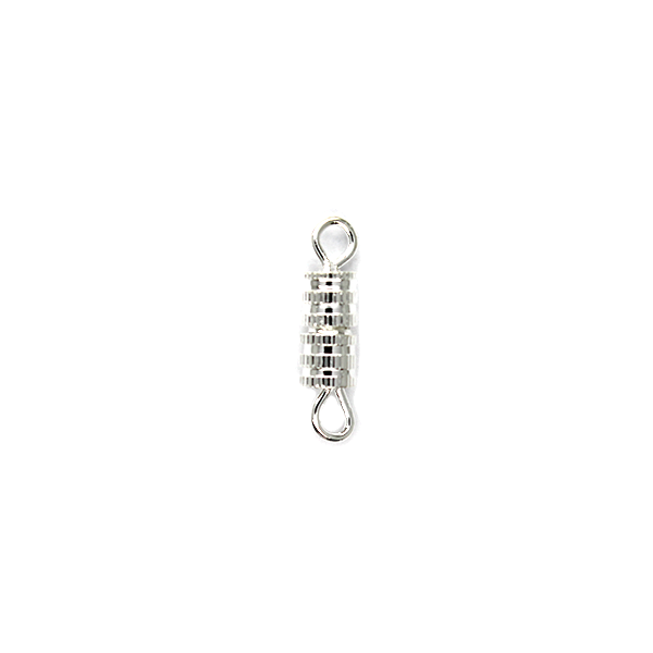 Clasp, Screw Clasp, Alloy, Silver, 14mm x 4mm x 4mm, Sold Per pkg of 6 - Butterfly Beads