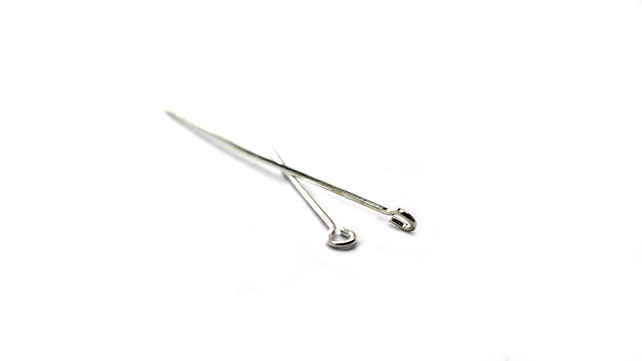 Eye Pins, Silver, Alloy, 1.63 inch, 21 Gauge