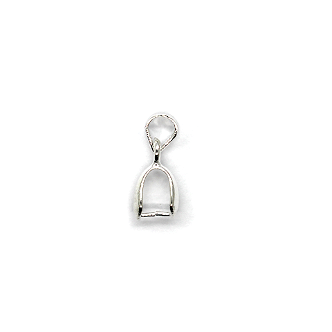 Bails, Pinch Bails, Silver, Alloy, 16mm x 7mm, Sold Per pkg of 4 - Butterfly Beads