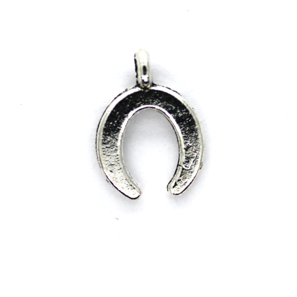 Charm, Horseshoe, Silver, Alloy, 13.5mm x 9mm x 2mm, Sold Per pkg of 20