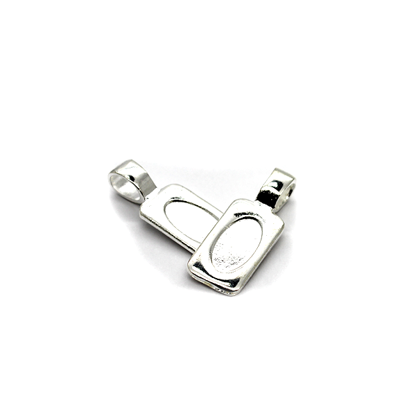 Bails, Glue On Bails, Silver, Alloy, 28mm x 10mm, Sold Per pkg of 2 - Butterfly Beads