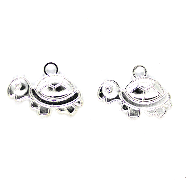 Charms, Franklin the Turtle, Silver Alloy, 24mm X 17mm, Sold Per pkg of 3