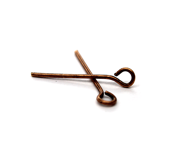 Eye Pins, Copper, Alloy, 0.72 inches, 21 Gauge, Sold Per pkg of Approx 260+