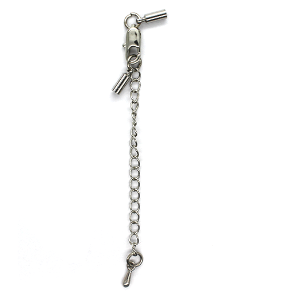 Clasp, Lobster Chain Clasp, Silver, Alloy, 85mm x 5mm, Sold Per pkg of 2 - Butterfly Beads