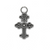 Pendant, Bottoni Cross, Silver, Alloy, 24mm x 15mm, Sold Per pkg 5