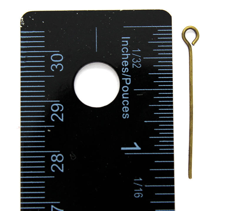Eye Pins, Brass Alloy, 1.20 inch, 21 Gauge