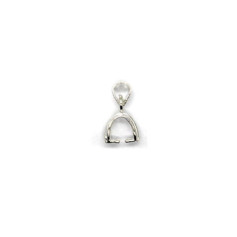 Bails, Pinch Bails, Silver, Alloy, 12mm x 4mm x 3mm, Sold Per pkg of 4 - Butterfly Beads
