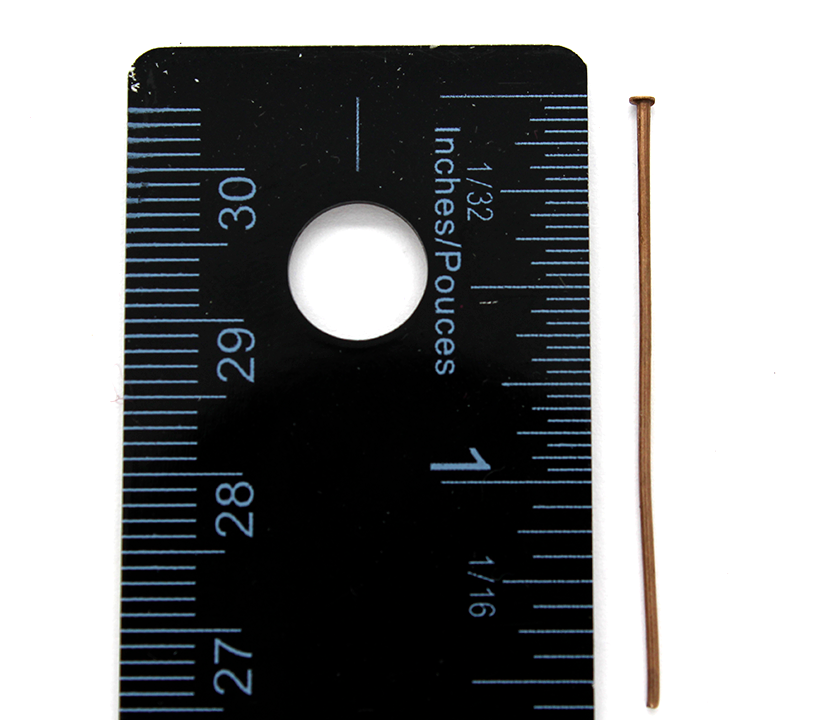 Flat Head Pins, Copper Alloy, 1.59 inch, 20 Gauge