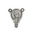 Charms, Starred Praying Mary Madallion, Silver, Alloy, 19mm x 16mm, Sold Per pkg 6