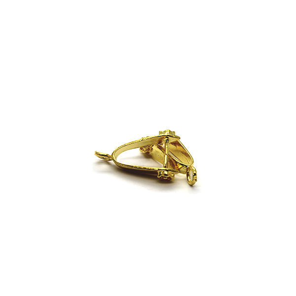 Bails, Nut Pinch Bail, Gold, Alloy, 20mm x 11mm, Sold Per pkg of 2 - Butterfly Beads