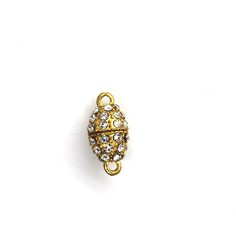 Clasp, Magnetic Crystal Ball Clasp, Gold, Alloy, 17mm x 8mm x 8mm, Sold Per pkg of 1 - Butterfly Beads