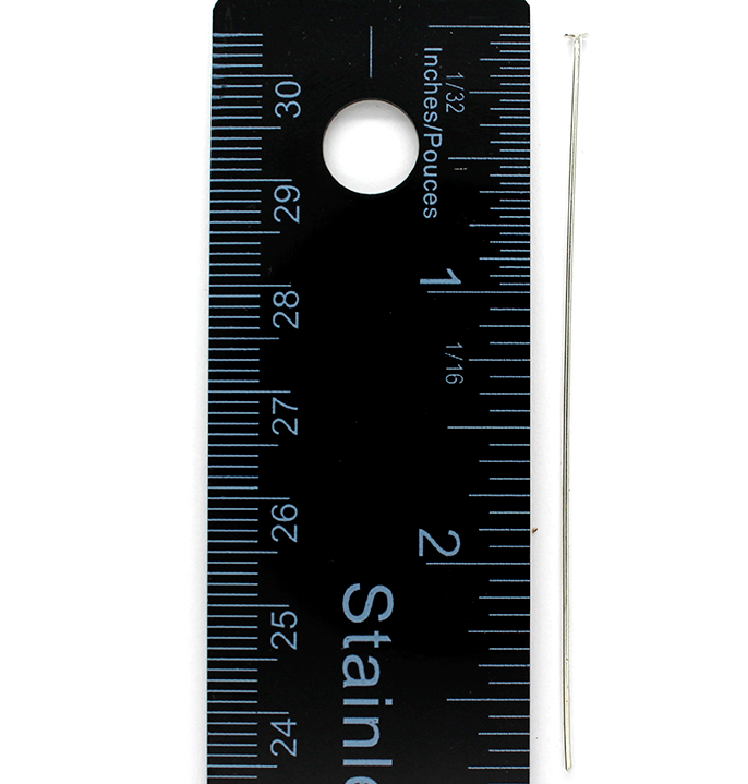 Flat Head Pins, Antique Silver, Alloy, 2.75inch, 20 Gauge, 30 pcs per bag