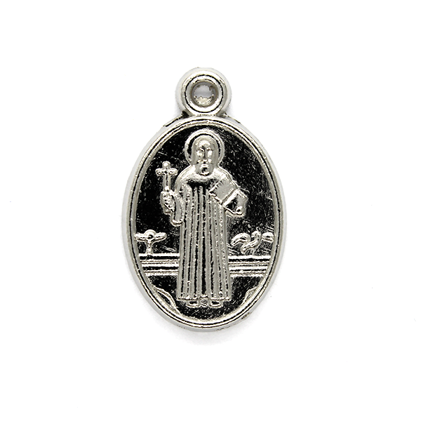 Charms, Jesus Holding a Cross, Silver, Alloy, 22mm x 14mm x 2mm, Sold Per pkg 5