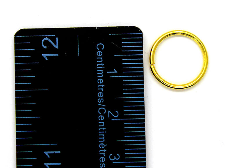 Jump Rings, Gold, Alloy, Round, 14mm, 18 Gauge, Sold Per pkg of 40