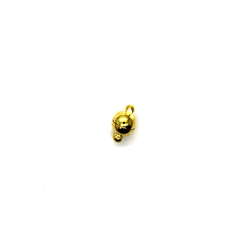 Clasp, Magnetic Ball Clasp, Alloy, Bright  Gold, 10mm x 6mm x 6mm, Sold Per pkg of 1 - Butterfly Beads