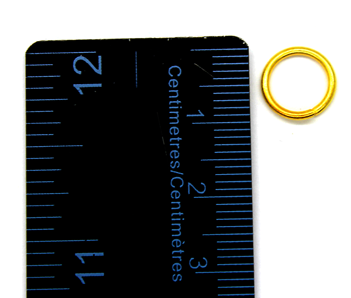 Jump Rings, Bright Gold, Alloy, Round, 10mm, 15 Gauge, 25 pcs per bag