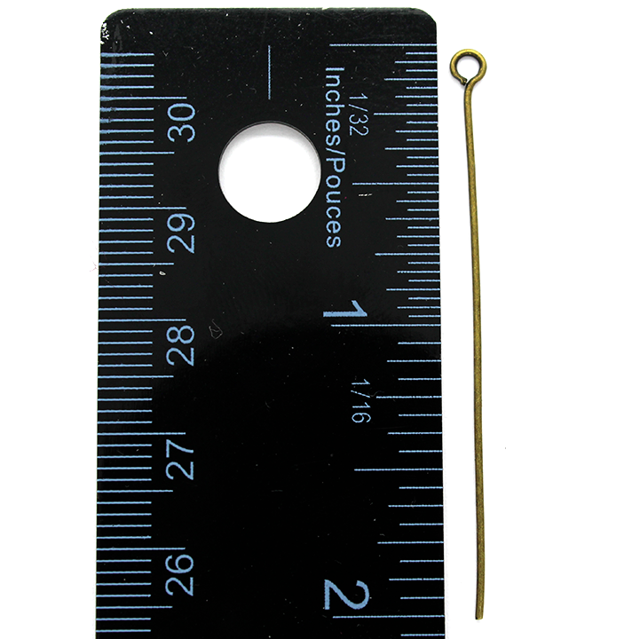 Eye Pins, Brass Alloy, 2.00 inch, 22 Gauge