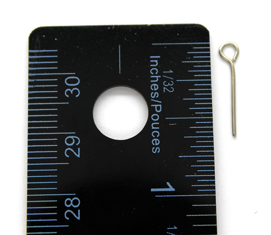 Eye Pins,Bright  Silver Alloy, 0.65 inch, 21 Gauge