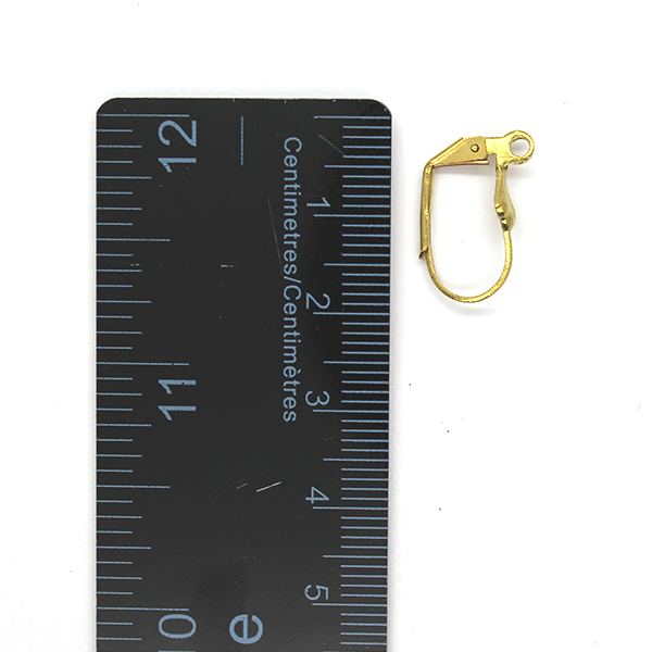 Earrings, Brass Alloy, Leverback Earrings, 17mm x 10mm, sold per pkg of 8