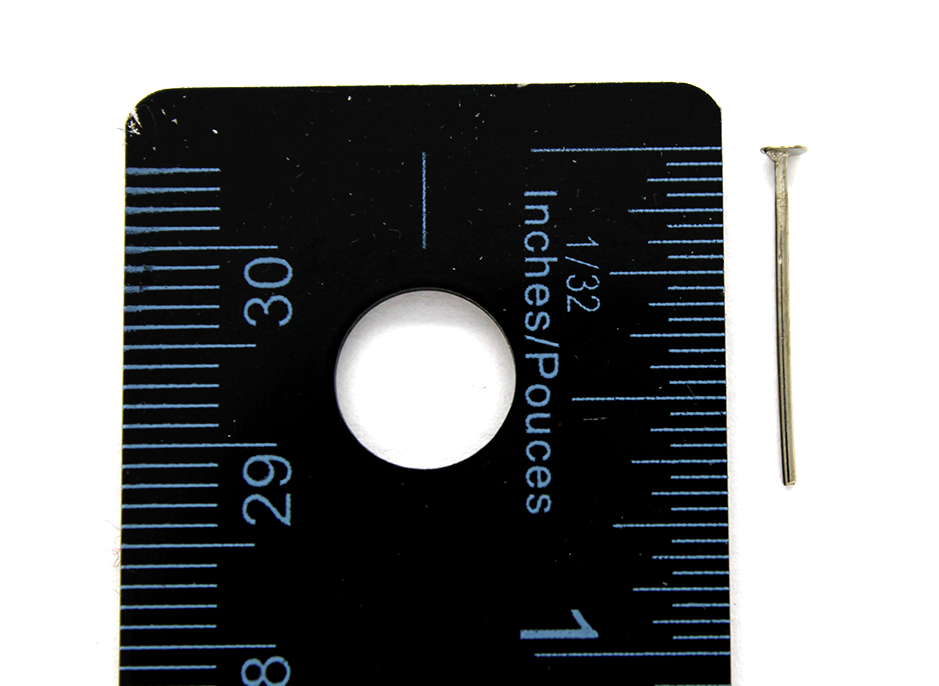Flat Head Pins, Silver, Rhodium Alloy, 0.73inch, 21 Gauge