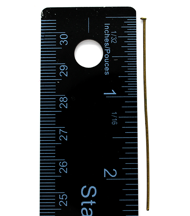 Flat Head Pins, Brass Alloy, 2.38 inch, 20 Gauge