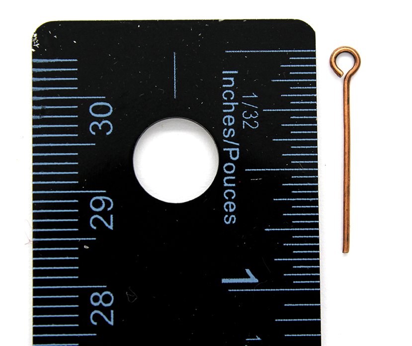 Eye Pins, Copper Alloy, 0.87 inches, 20 Gauge, Sold Per pkg of Approx 110+