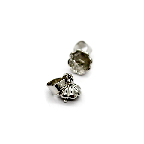 Bails, Pin Flower Bails, Silver, Alloy, 12mm x 6mm, Sold Per pkg of 6 - Butterfly Beads