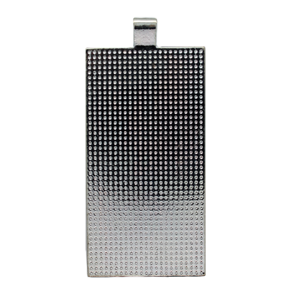 Pendants, Grated Rectangle, Bright Silver, Gold, and Copper, Alloy, 60mm x 27mm, Sold Per pkg of 1