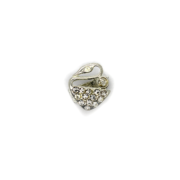 Bails, Crystallized Pinch Bails, Silver, Alloy, 12mm x 13mm, Sold Per pkg of 1 - Butterfly Beads