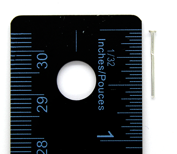 Flat Head Pins, Silver, Alloy, 0.63 inch, 19 Gauge