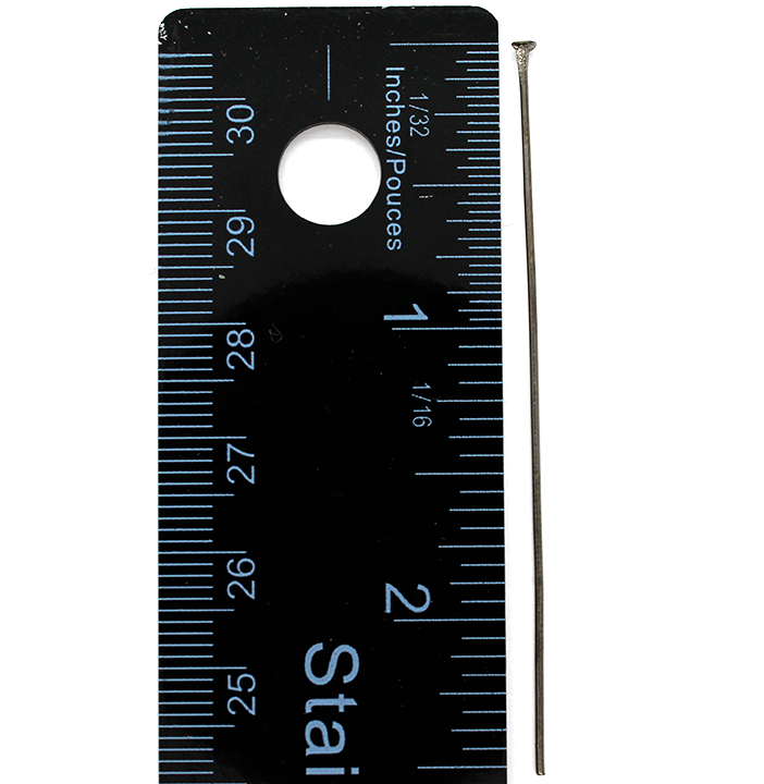 Flat Head Pins, Gunmetal, Alloy, 2.50 inch, 20 Gauge, Sold Per pkg of Approx 60