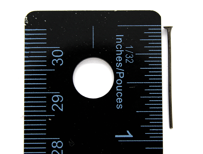 Flat Head Pins, Gunmetal, Alloy, 0.63 inch, 21 Gauge