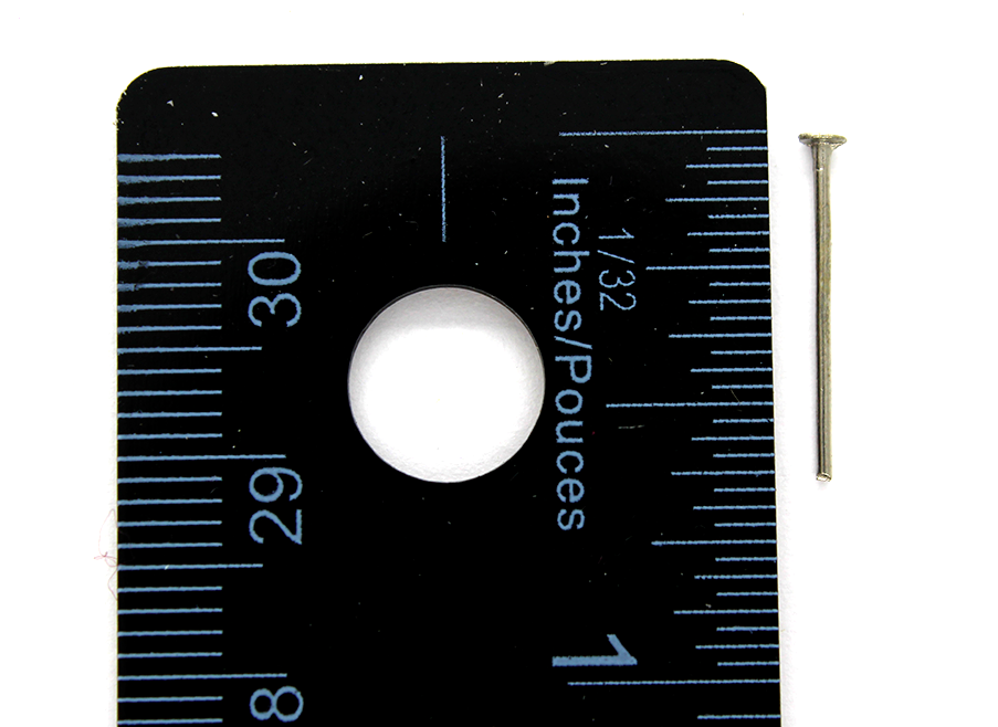 Flat Head Pins, Silver, Rhodium Alloy, 0.63 inch, 21 Gauge