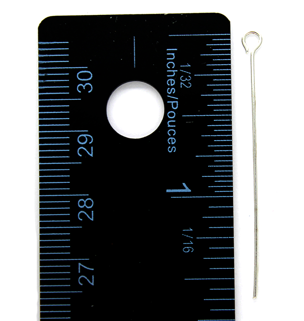 Eye Pins, Silver, Alloy, 1.63 inch, 21 Gauge
