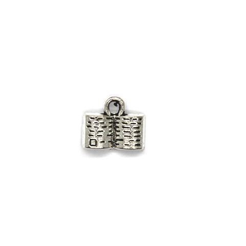 Charms, Book of Knowledge, Silver, Alloy, 10mm X 12mm, Sold Per pkg of 10