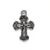 Pendant, Dual Bottoni Cross, Silver, Alloy, 18mm x 13mm x 1mm, Sold Per pkg 8