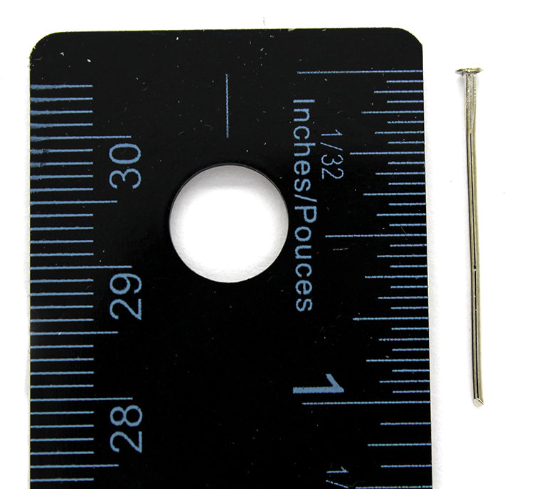 Flat Head Pins, Silver, Rhodium Alloy, 1.00 inch, 20 Gauge