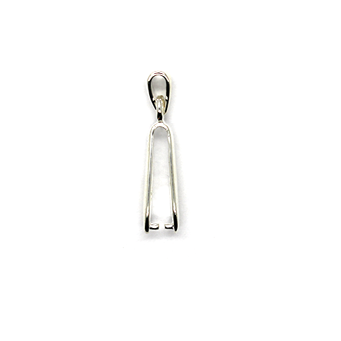 Bails, Long Pinch Bails, Silver, Alloy, 24mm x 5mm, Sold Per pkg of 2 - Butterfly Beads