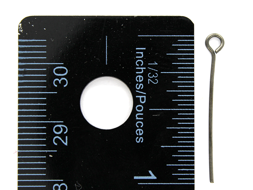 Eye Pins, Gunmetal, Alloy, 1.00 inch, 21 Gauge