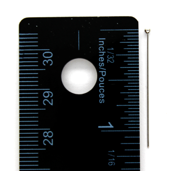 Ball Head Pins, Silver, Rhodium Alloy, 1.13 inch, 22 Gauge