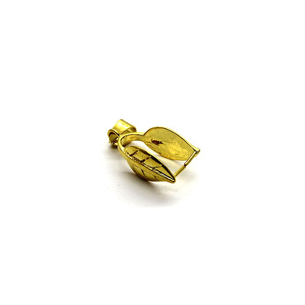 Bails, Leaf Pinch Bails, Gold, Alloy, 28mm x 9mm, Sold Per pkg of 1 - Butterfly Beads